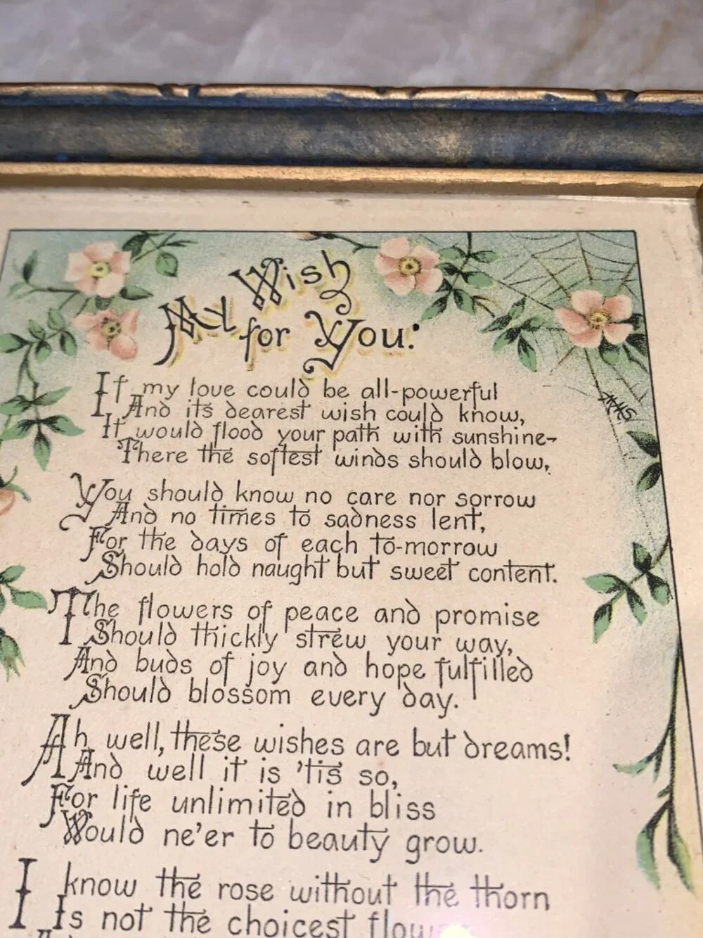 Antique Framed Love Poem